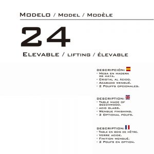 Mesa Centro Elevable y Pouff - Mod.24