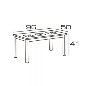 Mesa Centro Elevable y Pouff - Mod.24