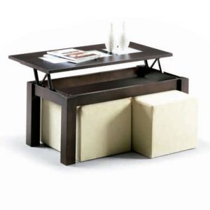 Mesa Centro Elevable y Pouff - Mod.24