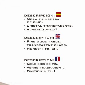 Mesa de centro elevable en Madera de pino