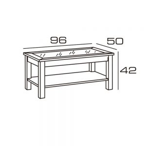 Mesa de centro elevable en Madera de pino