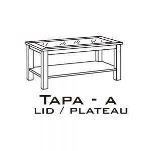 Mesa de centro fija en Madera de pino