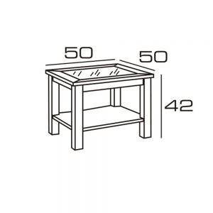 Mesa de rincon fija en Madera de pino