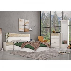 Dormitorio de matrimonio Nepal en acabado ártico/vintage